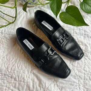 Steve Madden Ryann Black Leather Loafers